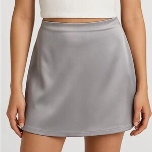 Abercrombie & Fitch Silver Satin Mini Skirt